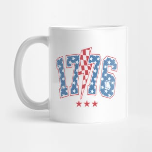 Lightning Checkered Retro Independence Day 1776 Mug